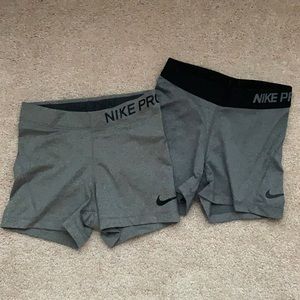 Gray Nike Pro Shorts